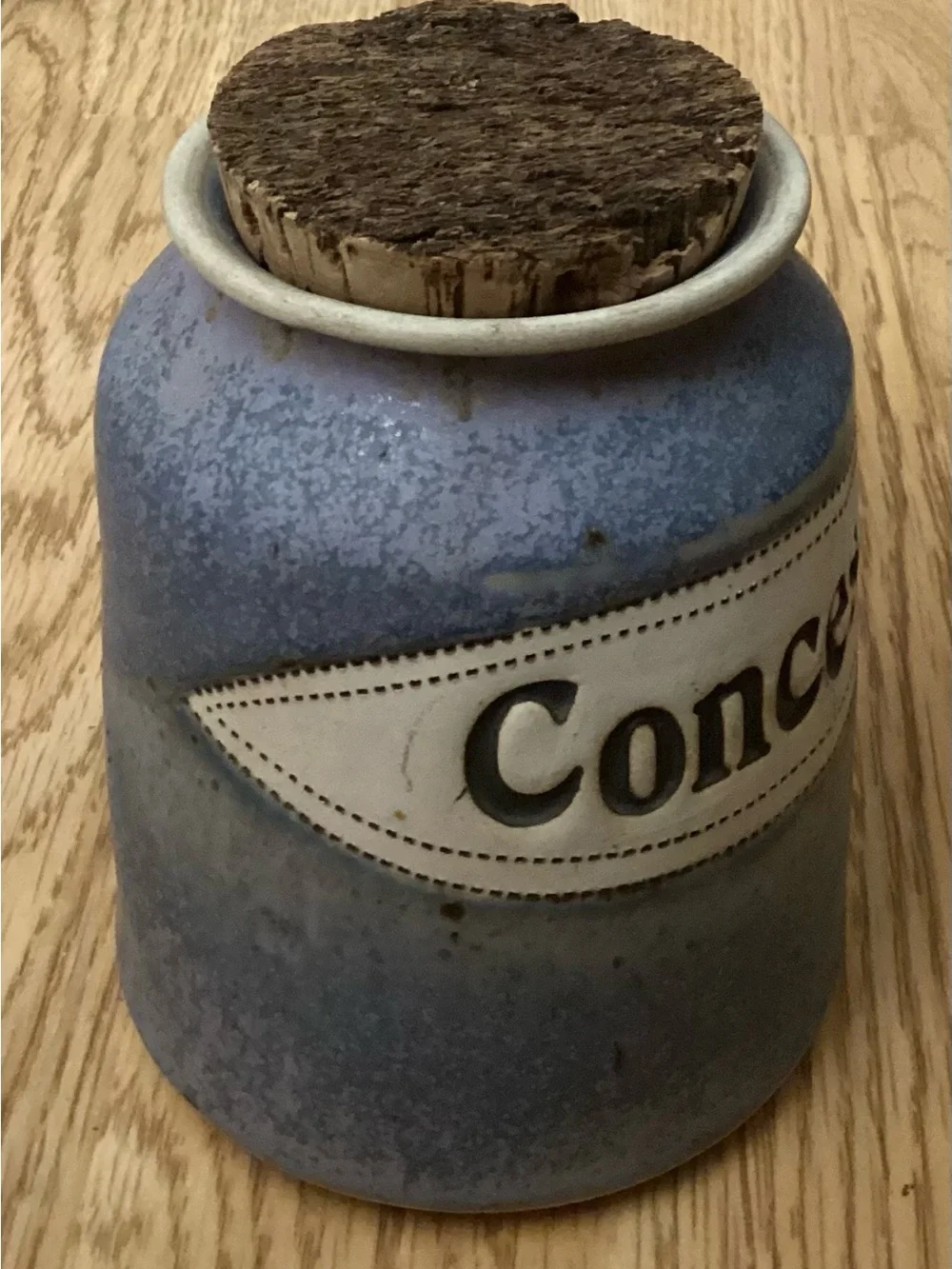 Vintage Handmade Ceramic Word Jar - Lilac/Blue/Cream - “Concessions” - Unused - Picture 7 of 8